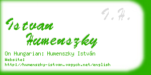 istvan humenszky business card